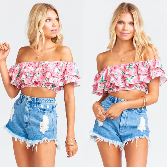 Anthropologie Tops - SHOW ME YOUR MUMU Kaya Crop Top watermelon XS